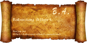 Babocsay Albert névjegykártya